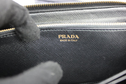 Prada Saffiano Leather Zip Around Long Wallet 2017 (With Receipt)