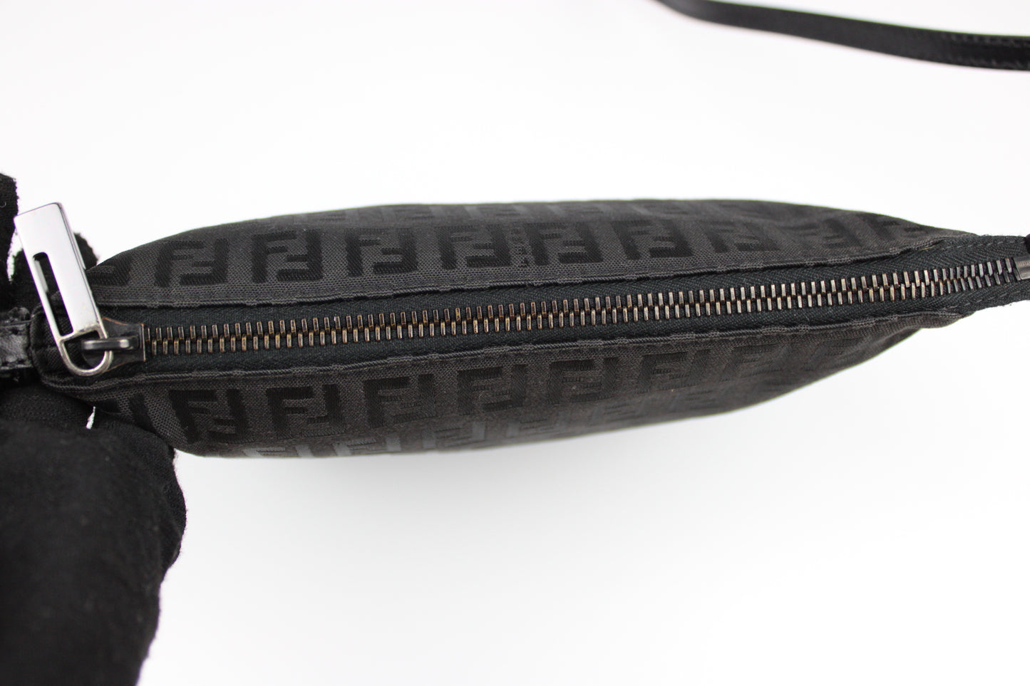 Fendi Zucchino Black Cross Body Bag