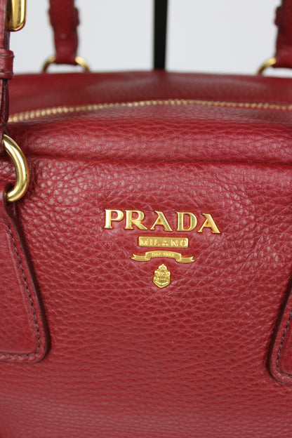 Prada Vit Daino Bauletto Leather Bag