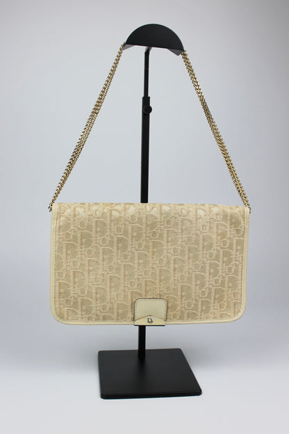 Pre-owned Dior Monogram Oblique Canvas Chain Strap Bag 1980s