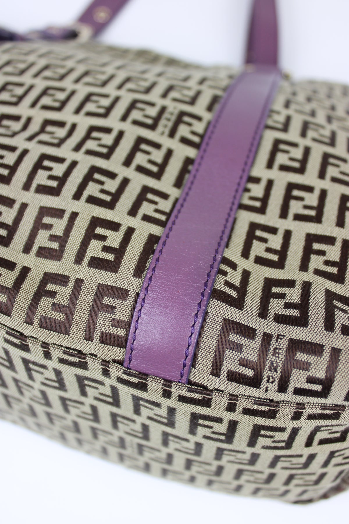 Pre-owned Fendi Zucchino Charm Tote Bag