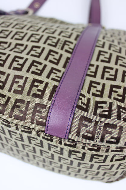 Pre-owned Fendi Zucchino Charm Tote Bag