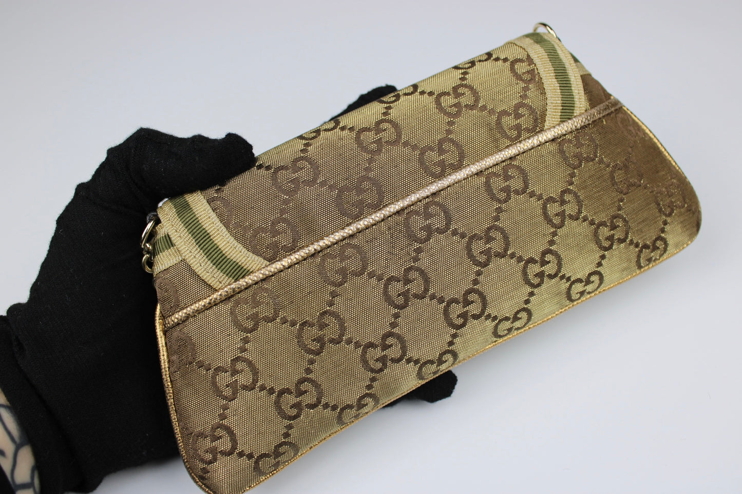 Gucci Monogram Satin Mini Pochette Bag