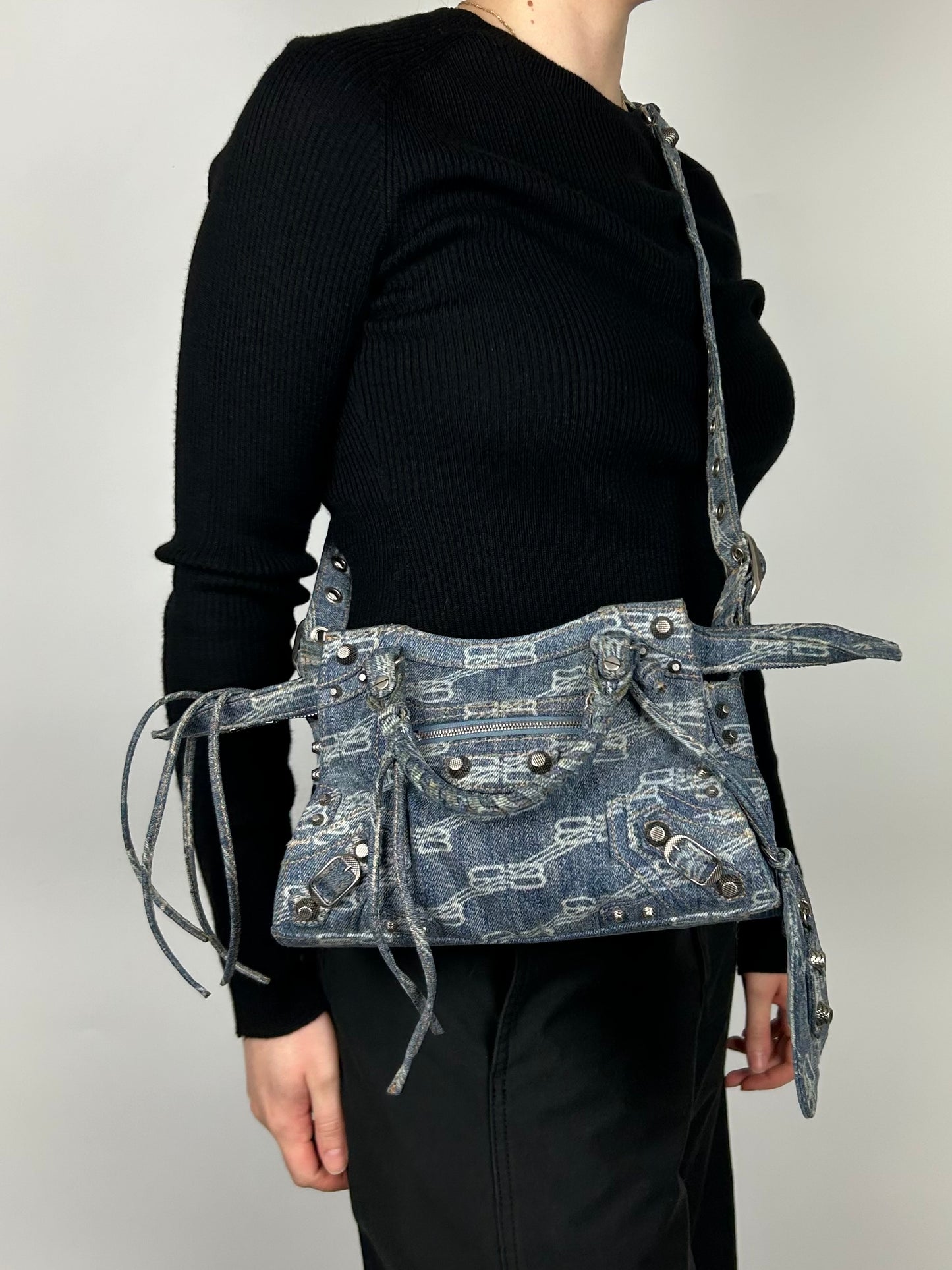 Balenciaga Denim Neo Cagole XS City Bag