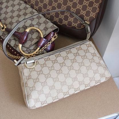 Gucci Monogram D-Ring Pochette Bag
