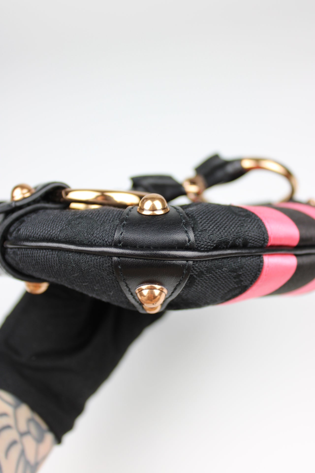 Gucci Monogram Horsebit Mini Pochette Bag