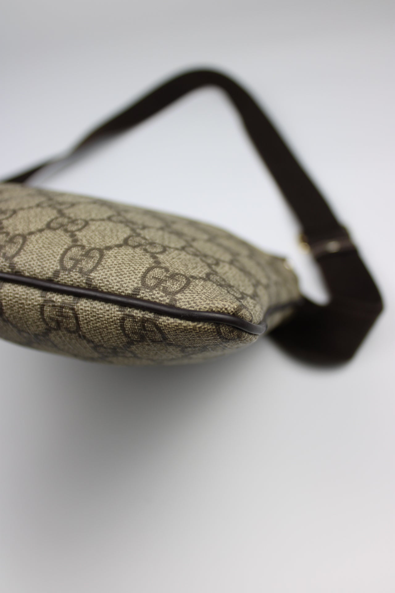 Gucci Monogram Coated Canvas Cross Body Bag (With Gucci Charm)