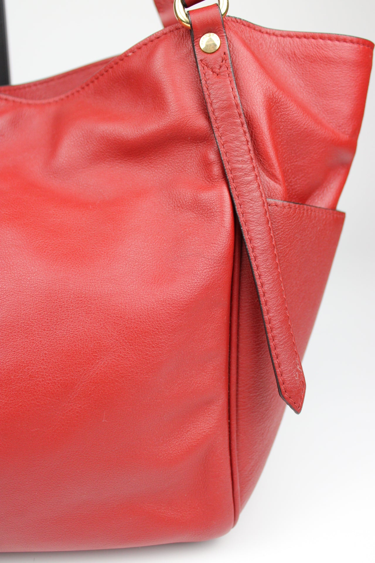 Burberry Leather Canterbury Tote Bag Red