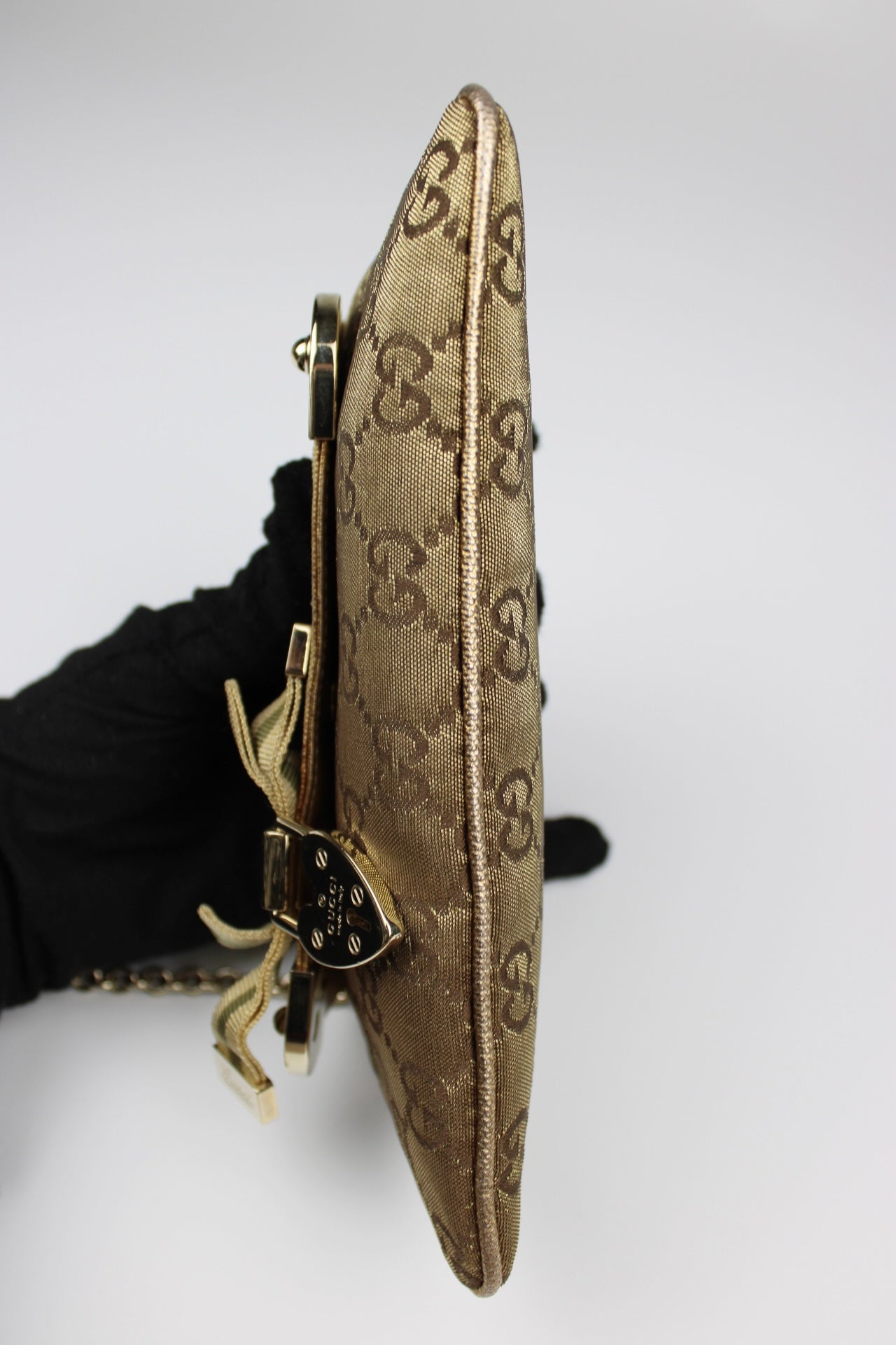 Gucci Monogram Satin Mini Pochette Bag