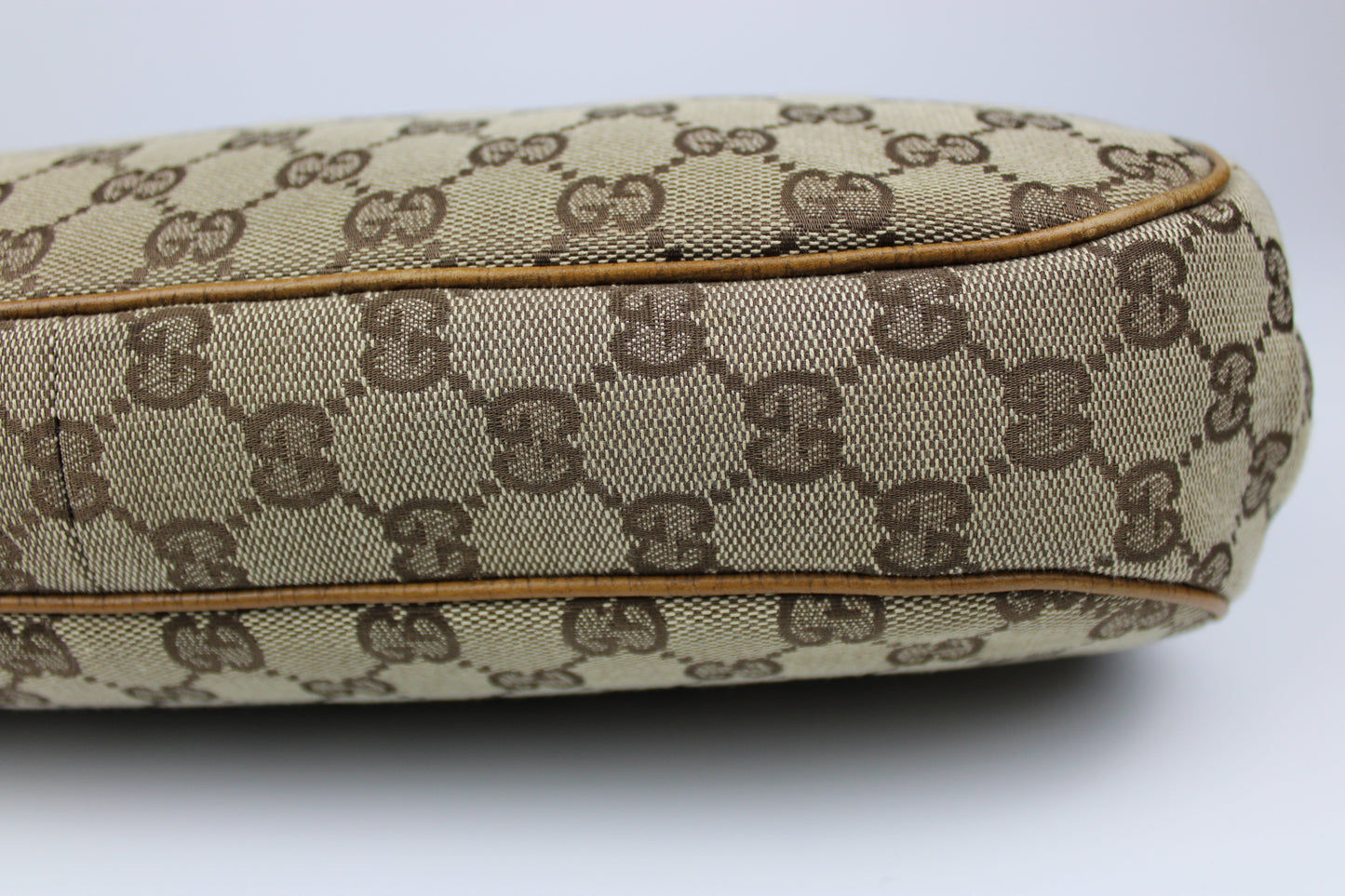 Gucci Monogram Pagoda Frame Bamboo Top Handle Bag