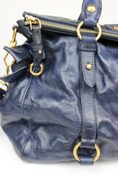 Miu Miu Navy Bow 2-Way Bag