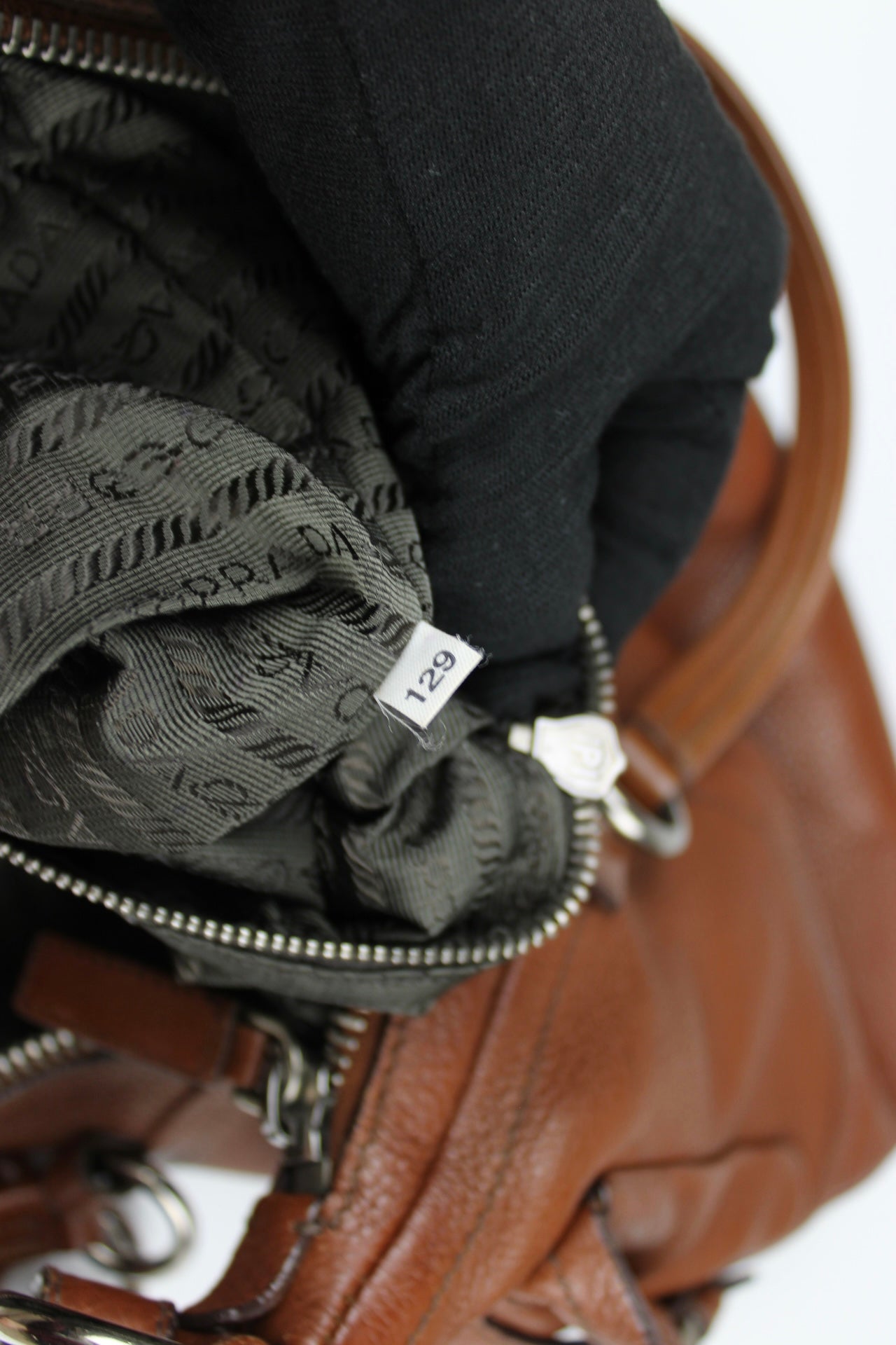 Prada Vit Daino Leather Two Way Bag