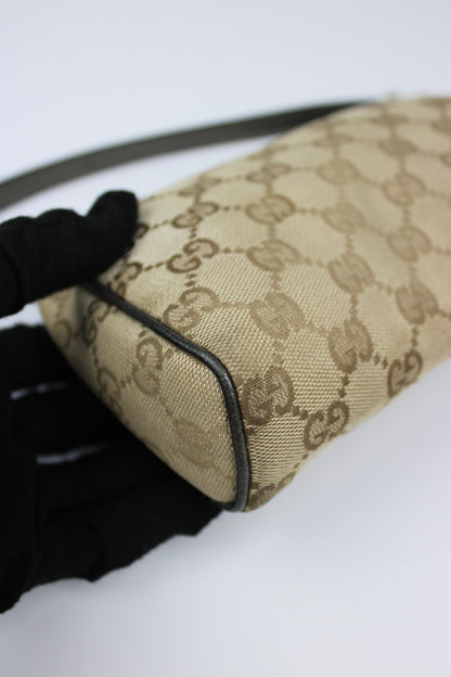 Pre-owned Gucci Monogram Abbey D-Ring Pochette Bag