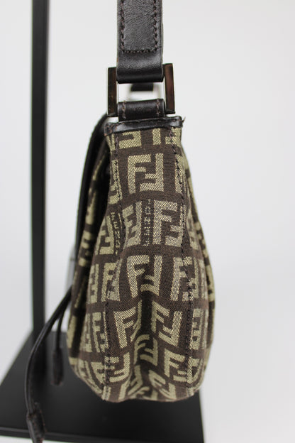 Fendi Zucchino Drawstring Baguette Bag
