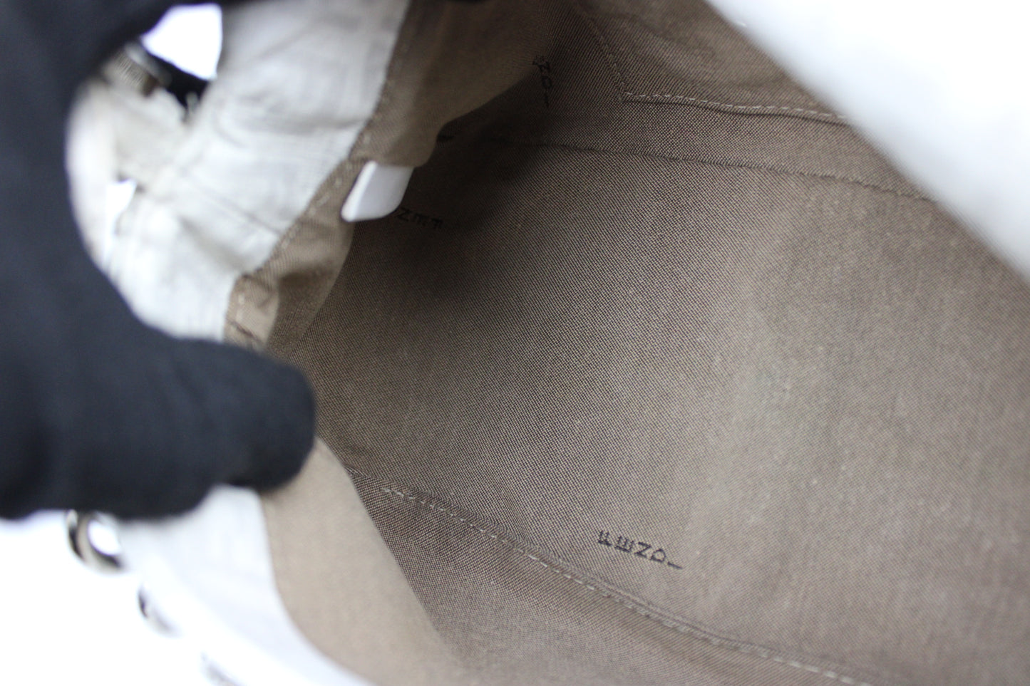 Fendi Zucchino Chain Strap Mini Baguette Bag