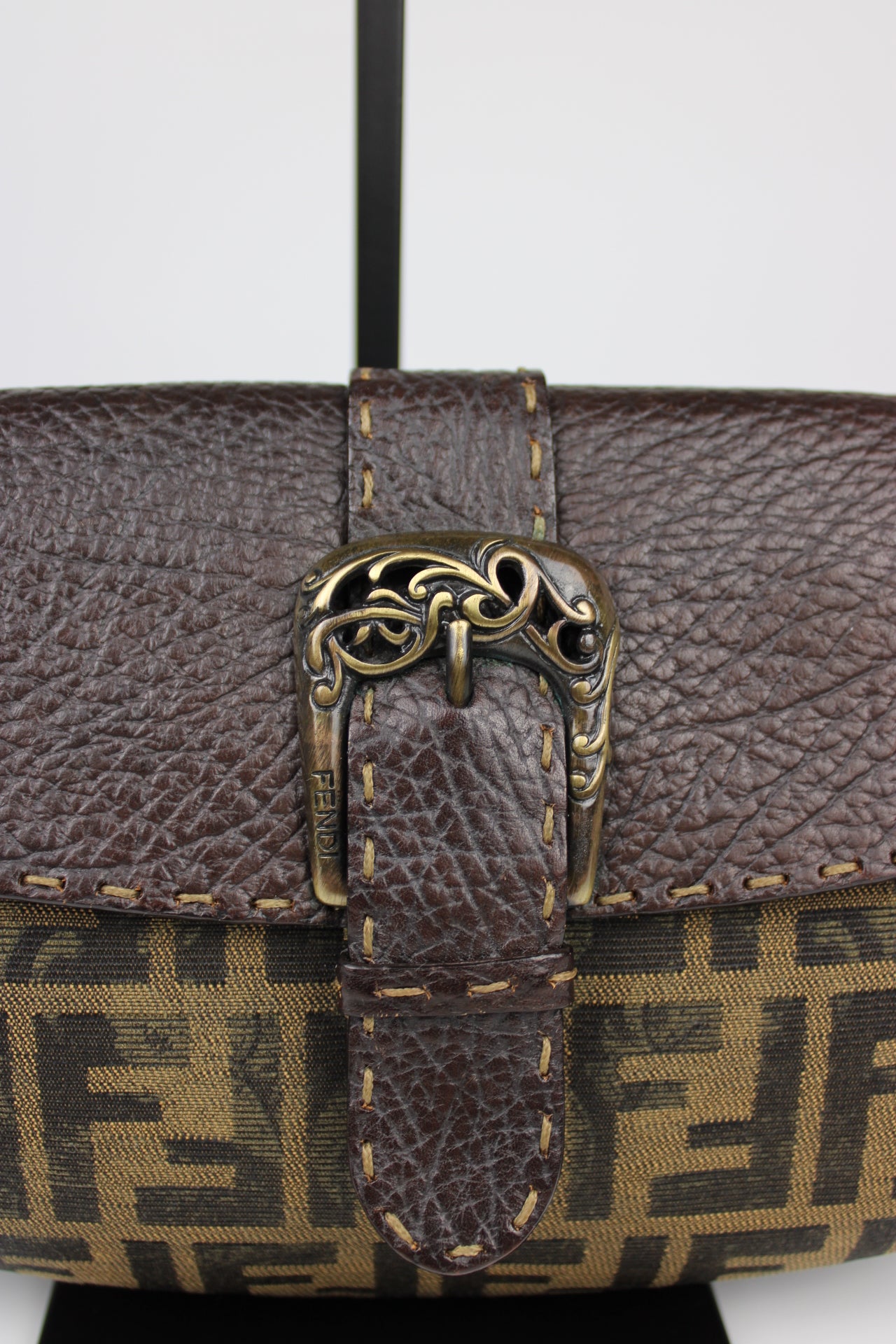 Fendi Zucca Tobacco Stondata Shoulder Bag 2007 (With Receipt)