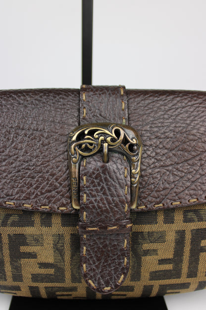 Fendi Zucca Tobacco Stondata Shoulder Bag 2007 (With Receipt)