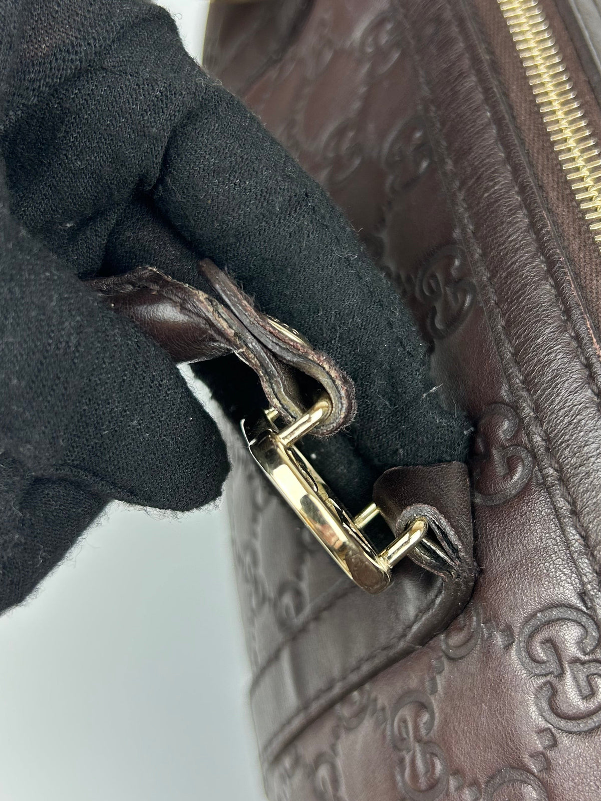 Pre-owned Gucci Guccissima Monogram Leather Heart Interlocking GG Tote Bag