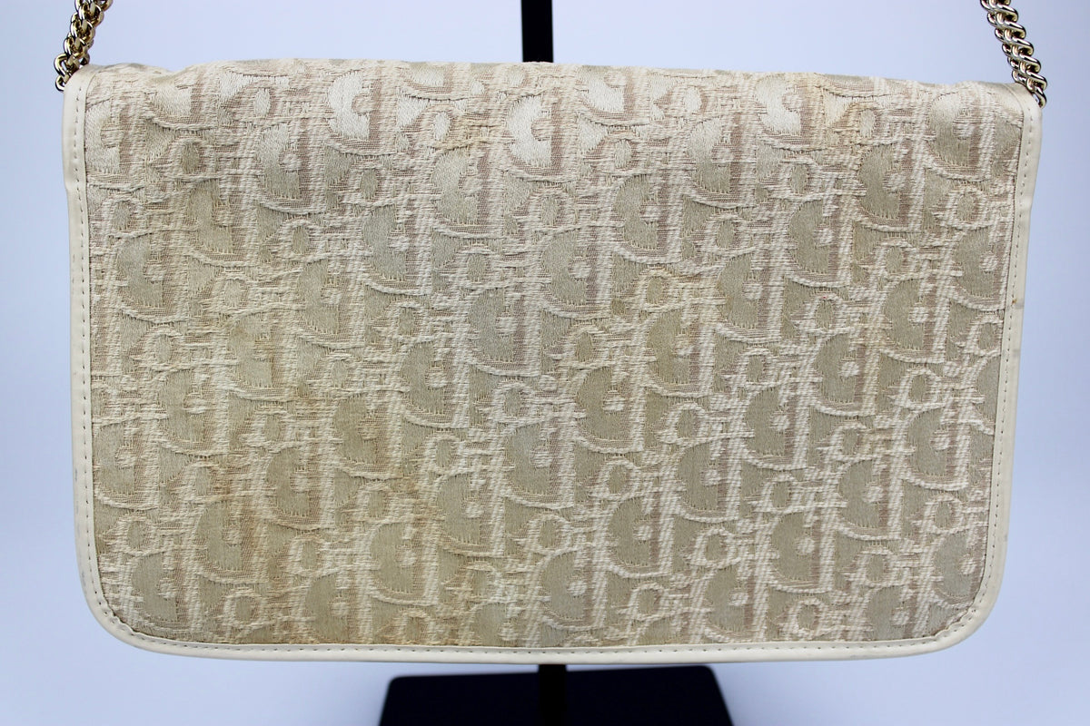 Pre-owned Dior Monogram Oblique Canvas Chain Strap Bag 1980s
