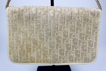 Pre-owned Dior Monogram Oblique Canvas Chain Strap Bag 1980s