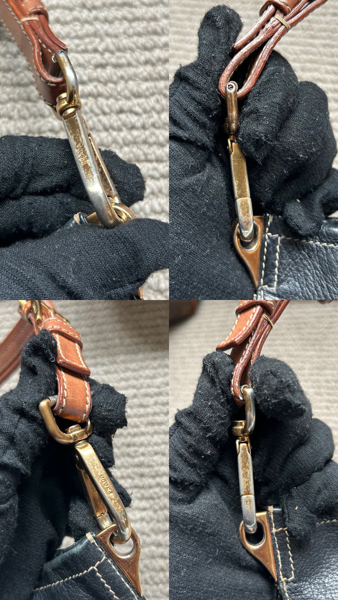 Pre-owned Prada Leather Navy Shoulder Pochette Bag