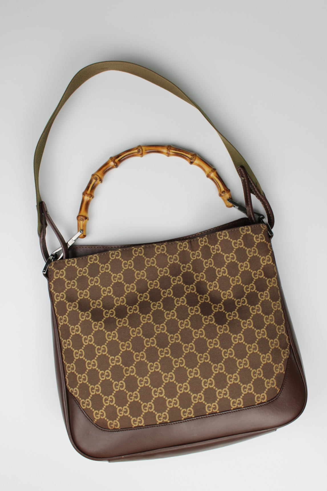 Gucci Monogram Bamboo Shoulder Bag