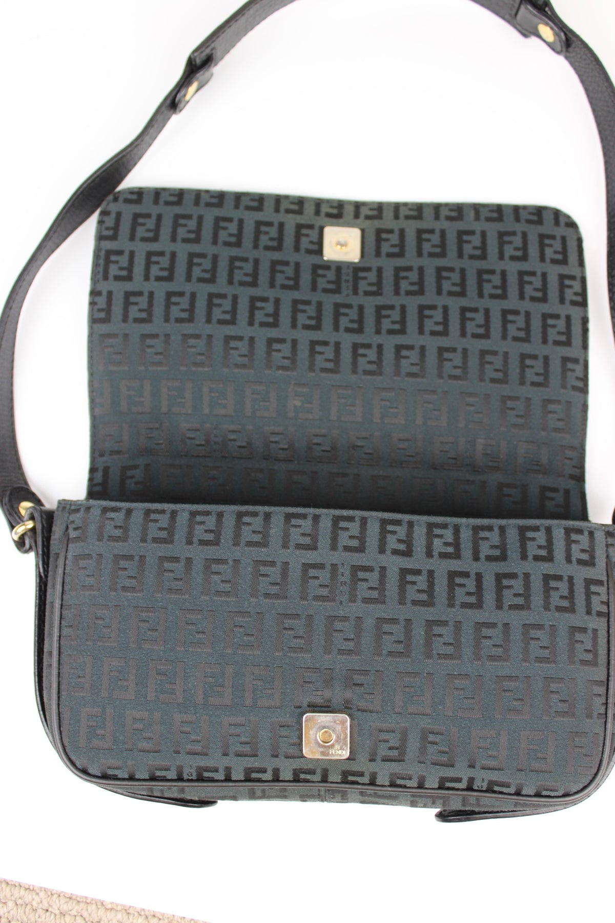 Pre-owned Fendi Zucchino Flap Shoulder Bag