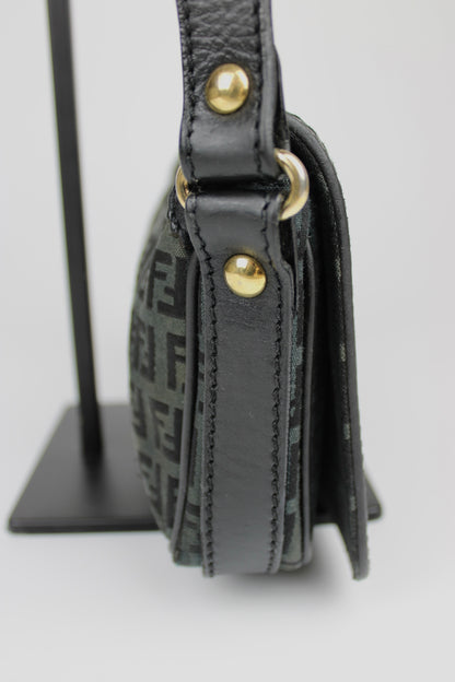 Pre-owned Fendi Zucchino Flap Shoulder Bag
