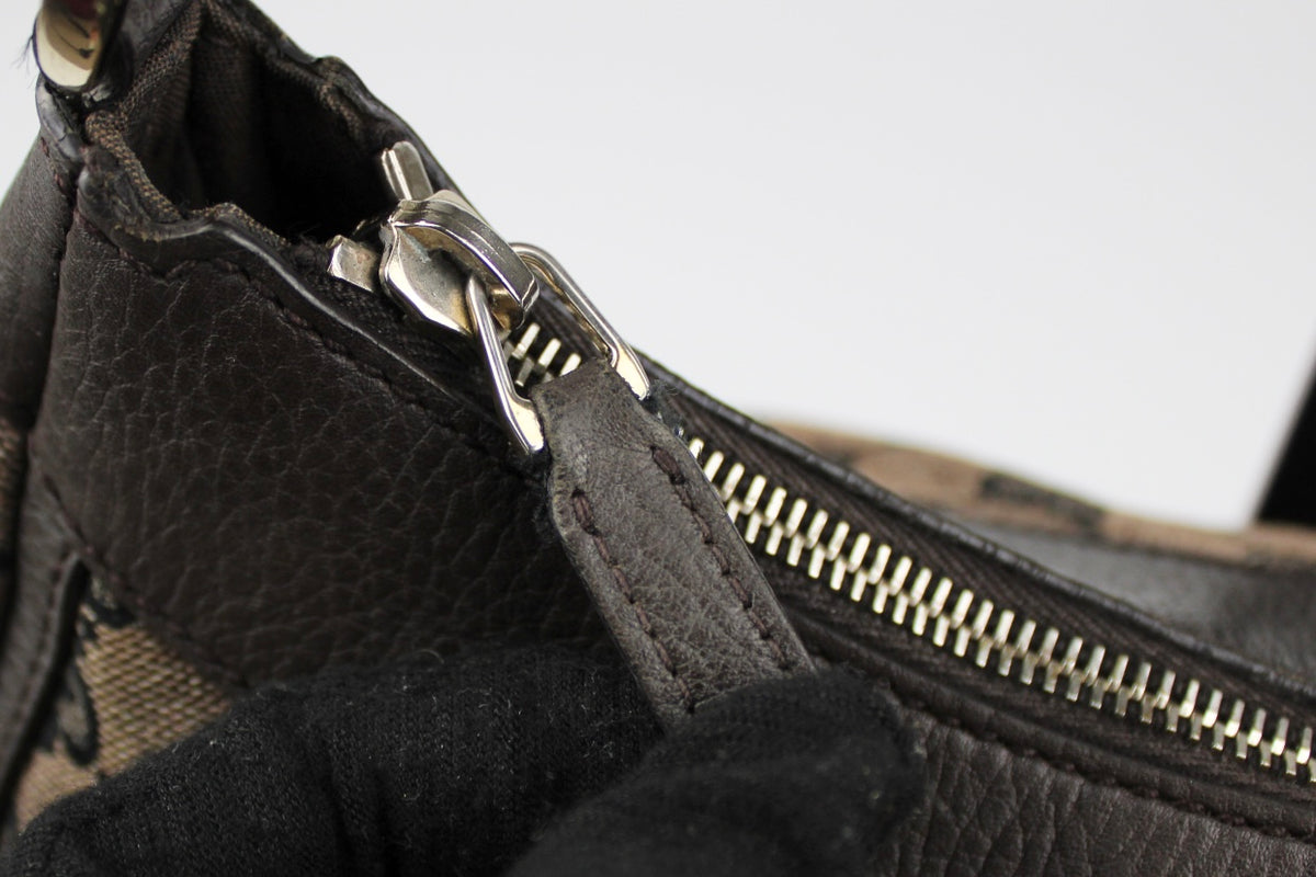 Pre-owned Gucci Monogram Denim Abbey Bag