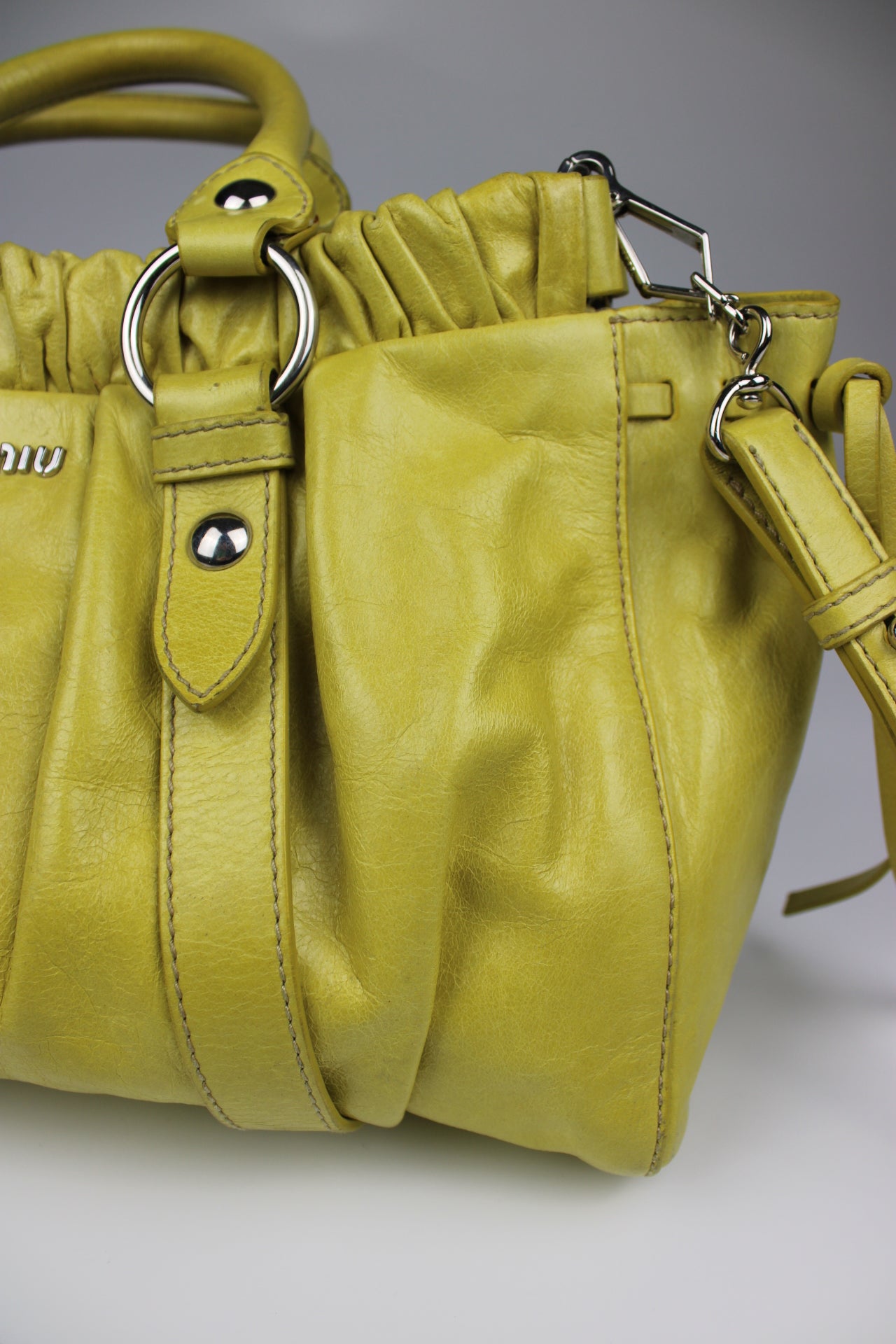 Miu Miu Yellow Vitello 2-Way Bag