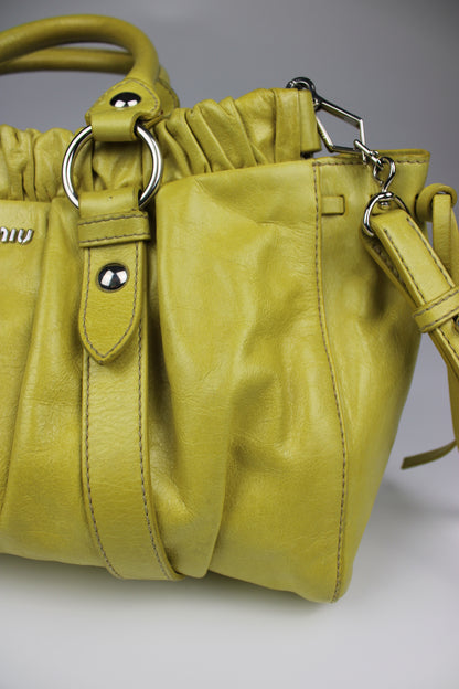 Miu Miu Yellow Vitello 2-Way Bag