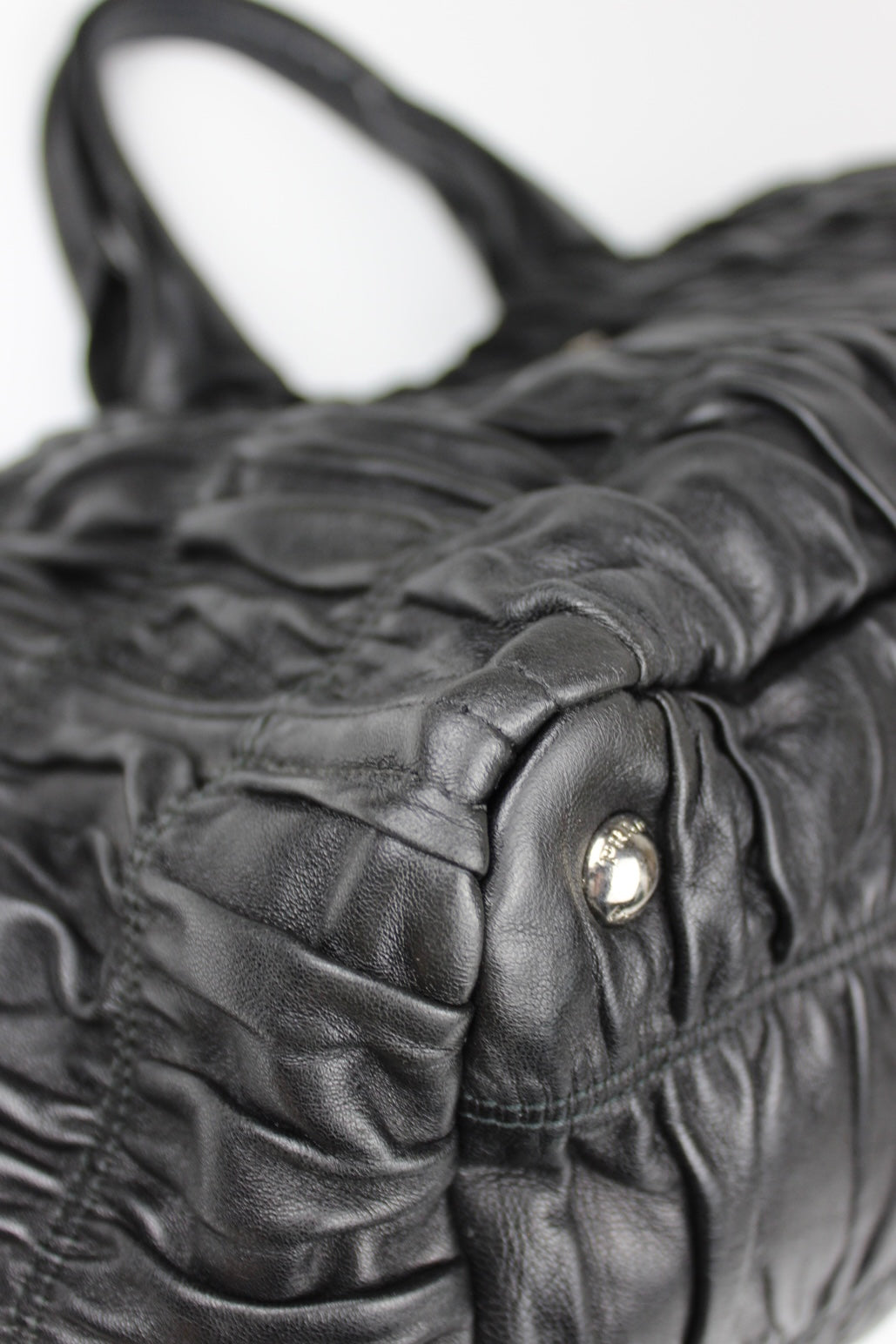 Prada Gaufre Nappa Leather Hobo Tote Bag
