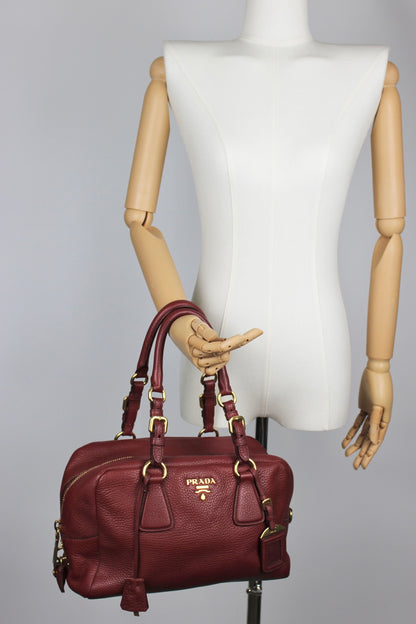Prada Vit Daino Bauletto Leather Bag