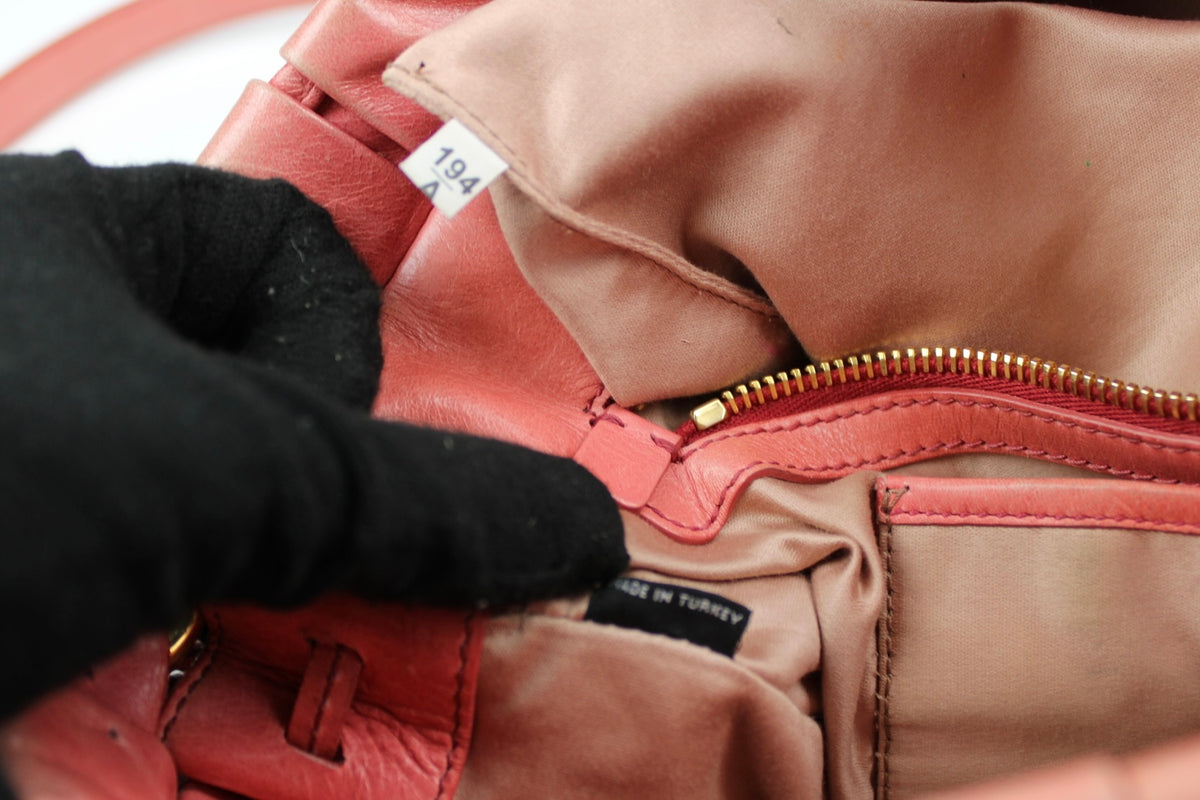 Pre-owned Miu Miu Vitello Lux Pink 2-Way Tote Bag