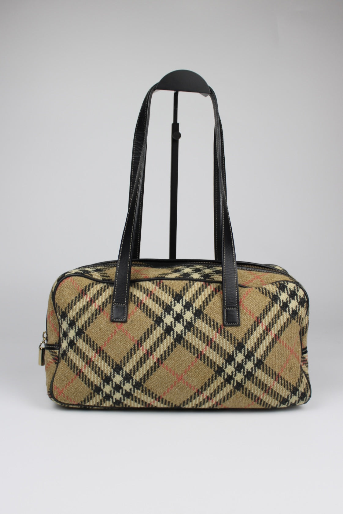 Burberry Nova Check Wool Shoulder Bag