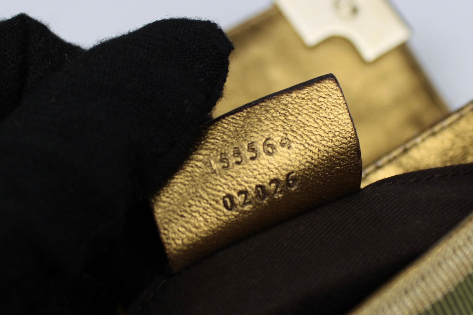 Gucci Monogram Satin Mini Pochette Bag