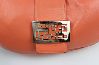 Fendi Leather Croissant Baguette Bag Coral