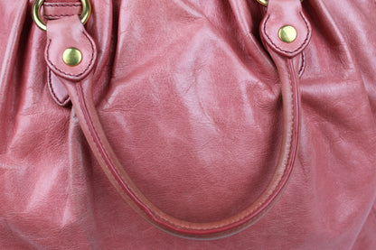 Pre-owned Miu Miu Vitello Lux Pink 2-Way Tote Bag