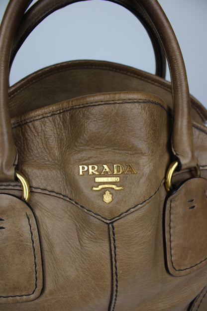 Prada Cervo Bowling Hobo 2-Way Bag