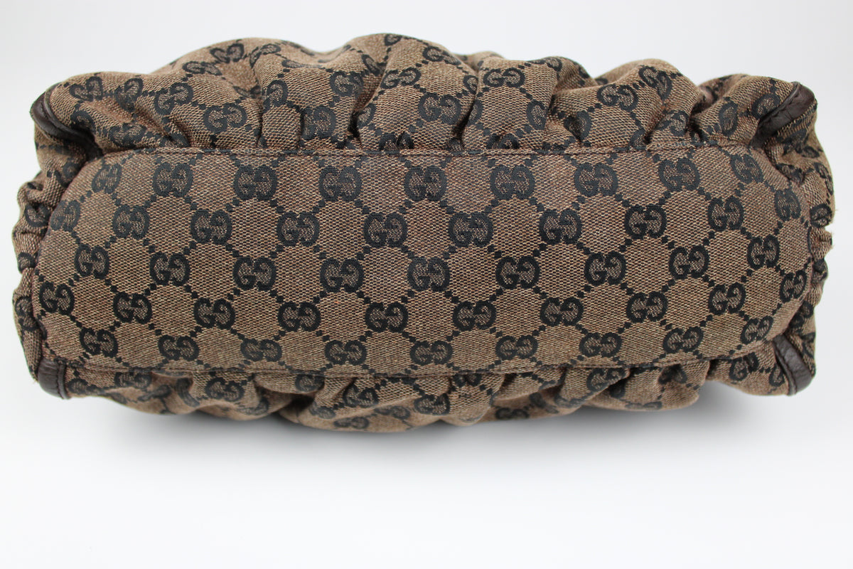 Pre-owned Gucci Monogram Denim Abbey Bag