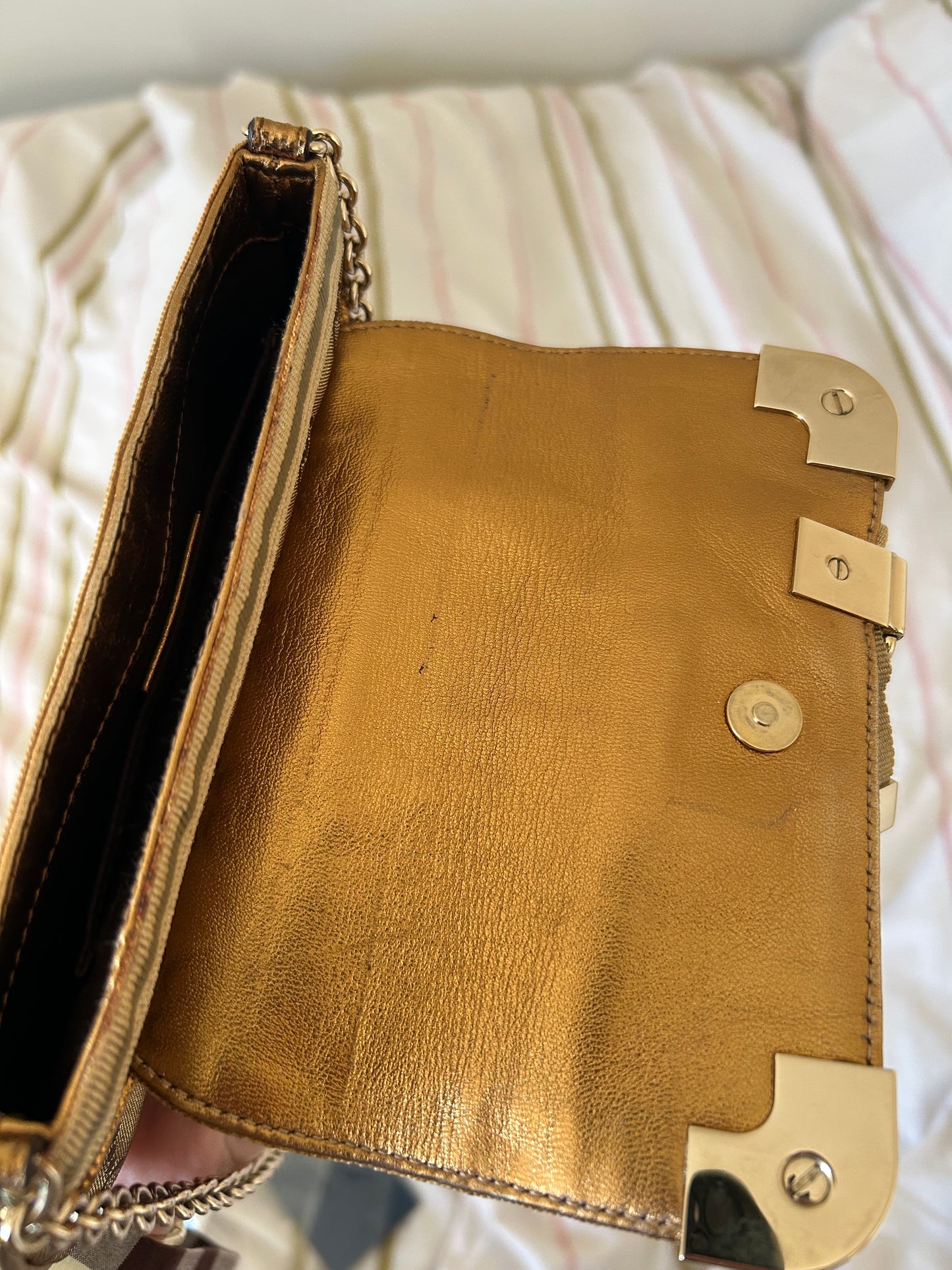 Gucci Monogram Satin Mini Pochette Bag