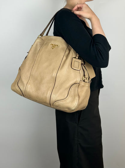 Pre-owned Prada Cervo Leather Hobo Bag