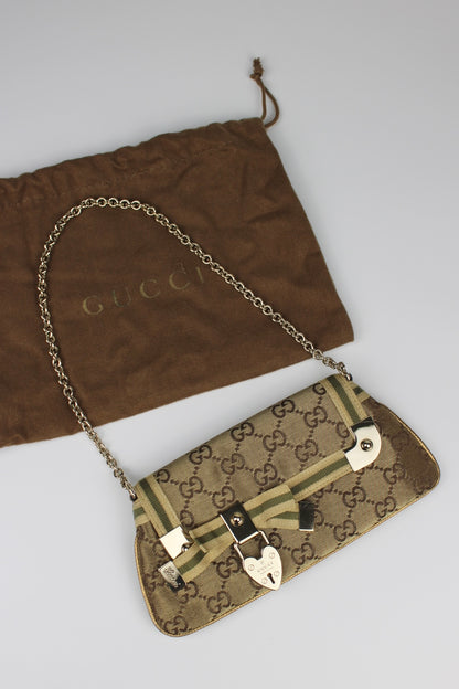 Gucci Monogram Satin Mini Pochette Bag