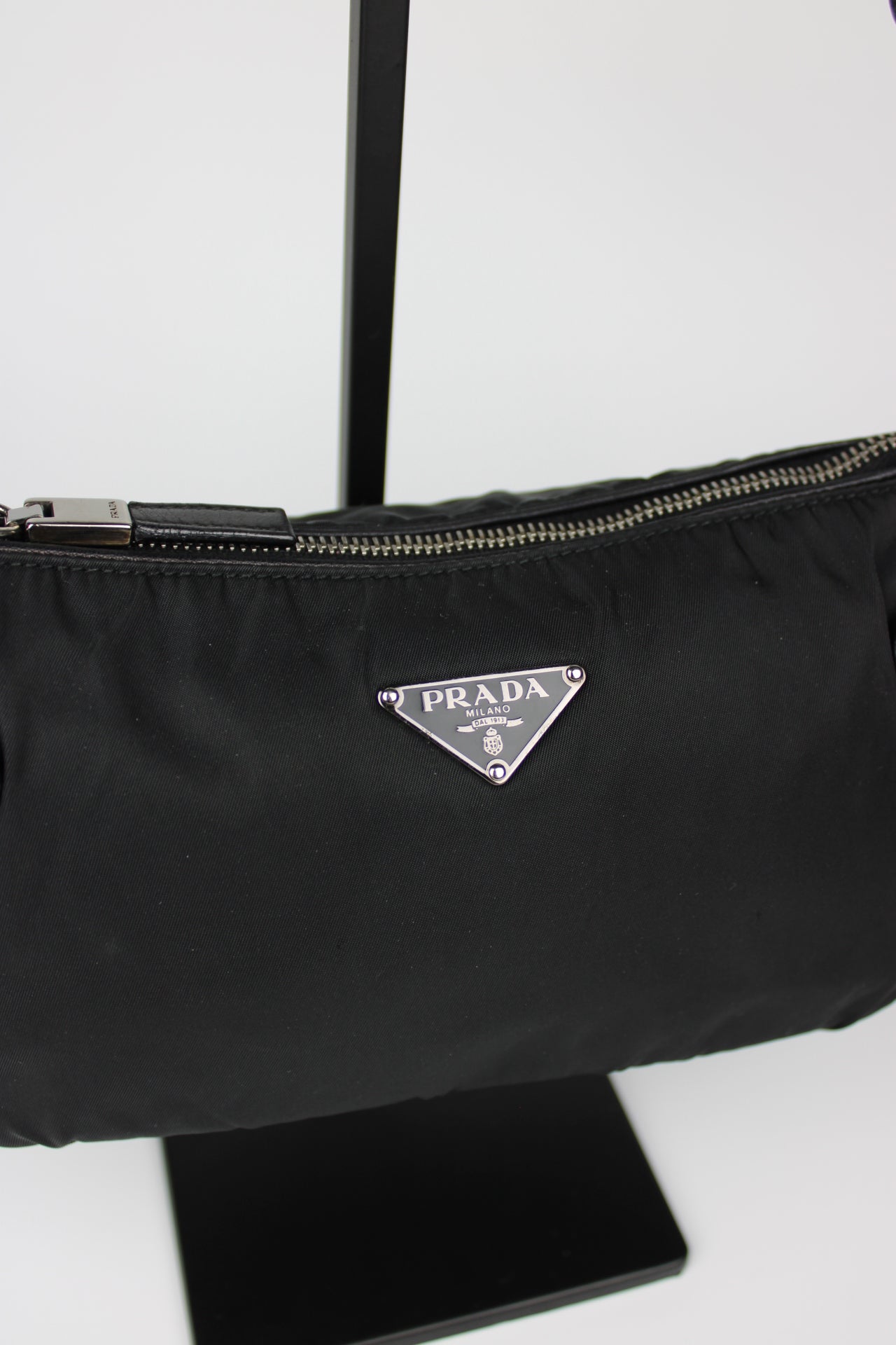 Prada Nylon & Leather Shoulder Bag