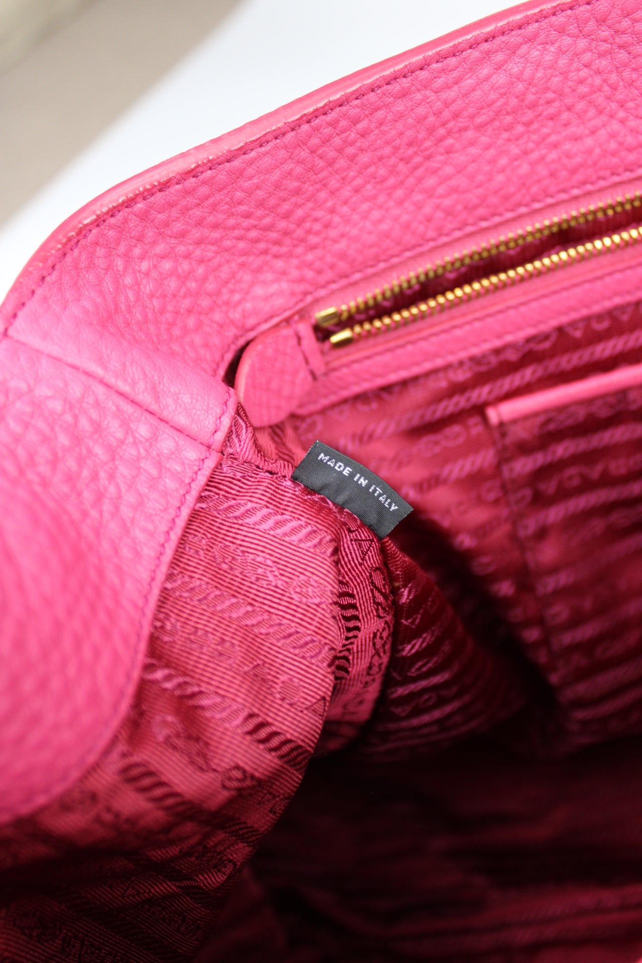 Prada Vitello Daino 2-Way Pink Tote Bag