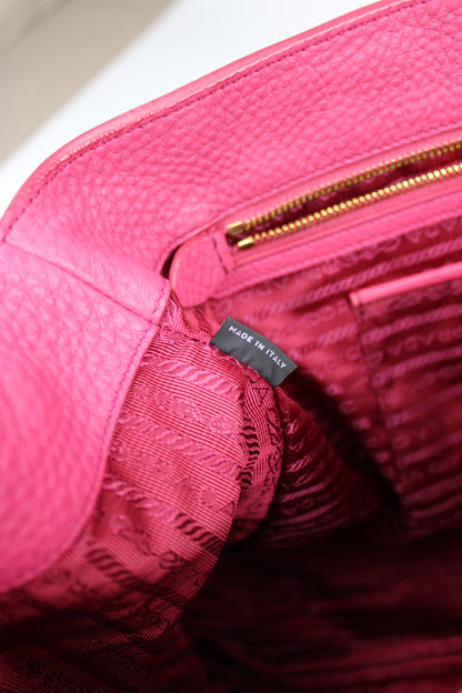 Prada Vitello Daino 2-Way Pink Tote Bag