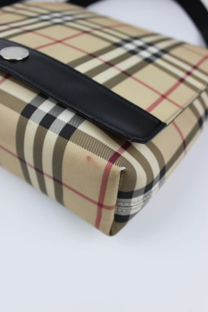 Pre-owned Burberry Nova Check Messenger Bag 2003