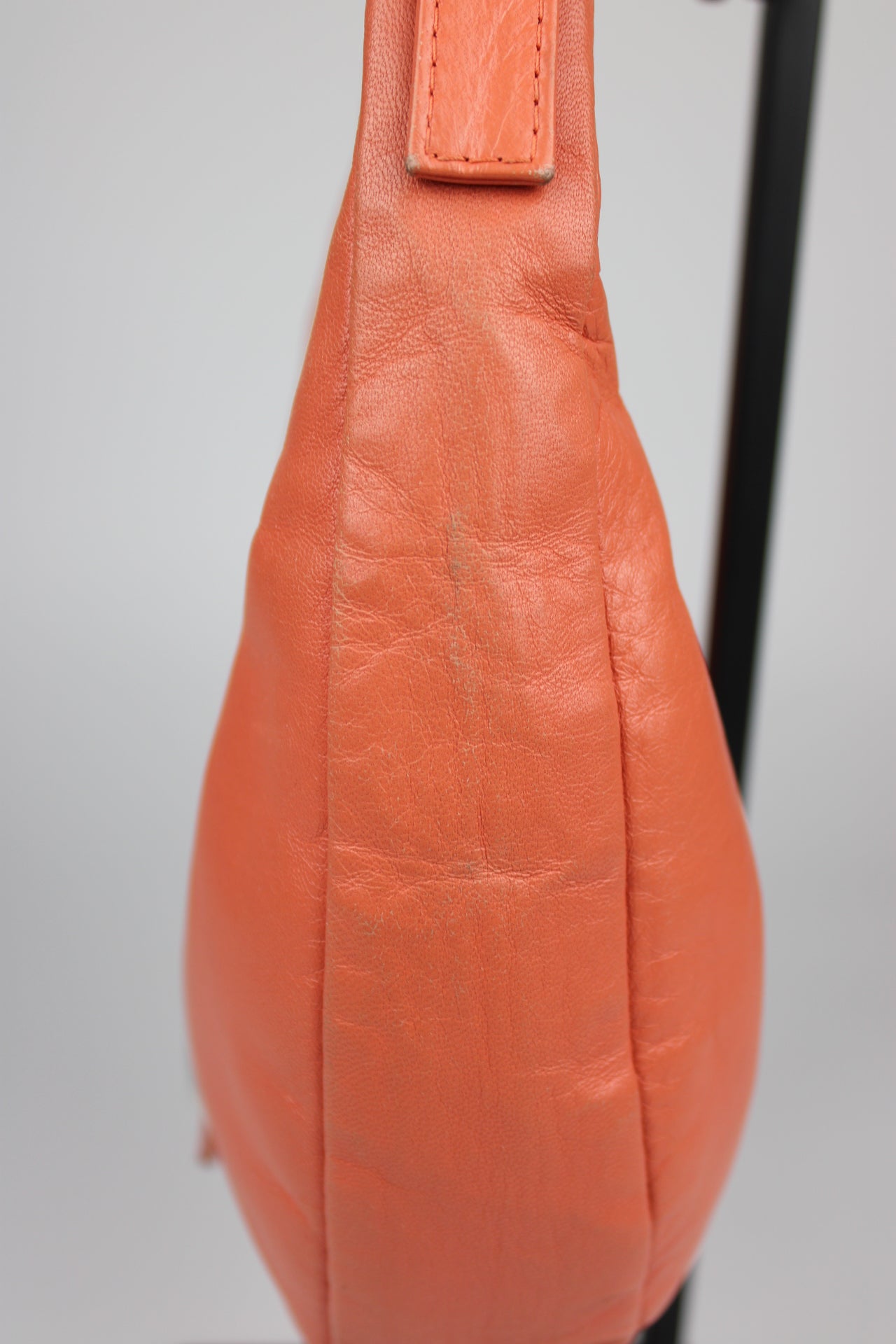 Fendi Leather Croissant Baguette Bag Coral