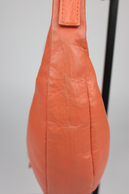 Fendi Leather Croissant Baguette Bag Coral
