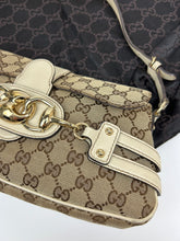 Load image into Gallery viewer, Gucci Monogram Horsebit Shoulder Bag
